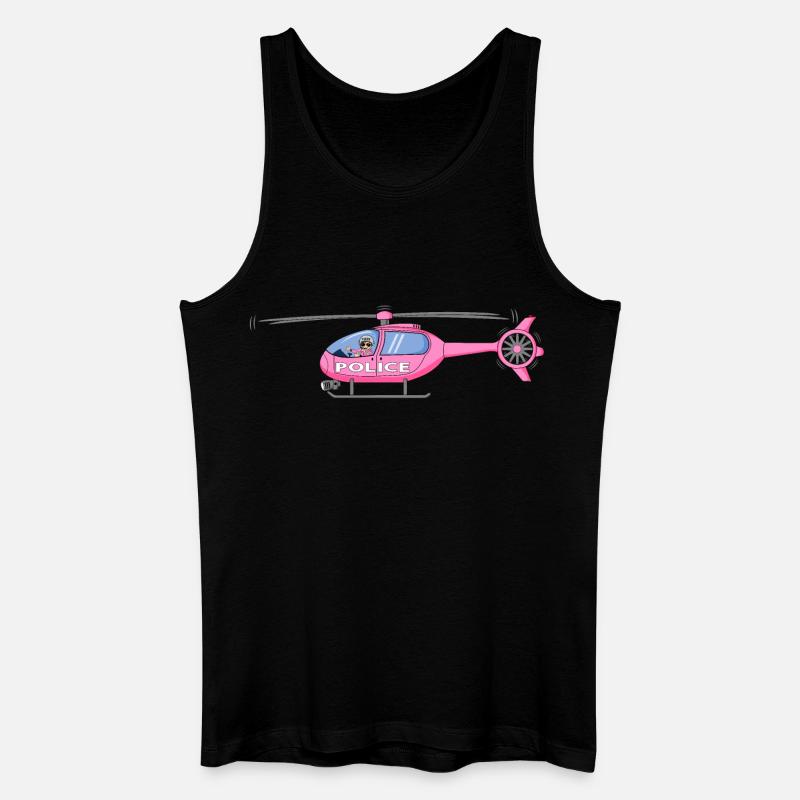 Polizeihubschrauber in Rosa - Männer Bio Tank Top - Schwarz