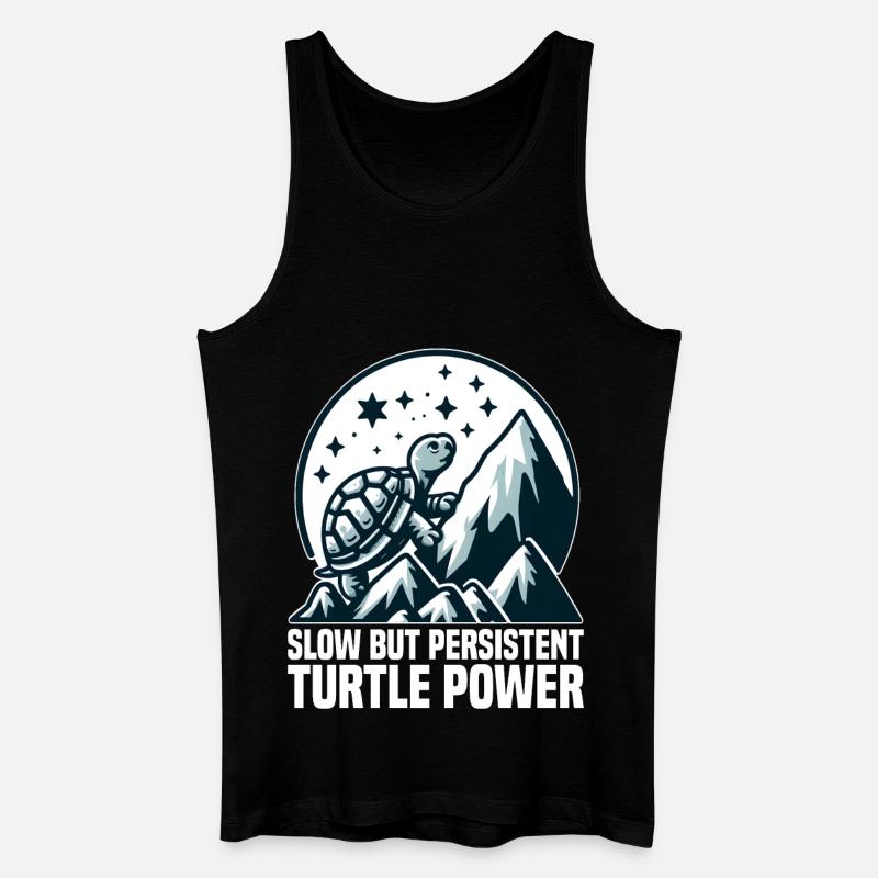 LANGSAME, ABER AUSDAUERNDE TURTLE-POWER - Männer Bio Tank Top - Schwarz