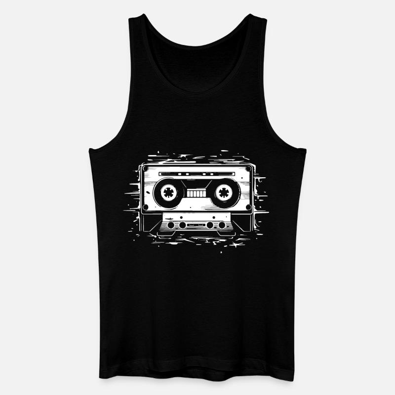 Kompakt Kassette - Männer Bio Tank Top - Schwarz