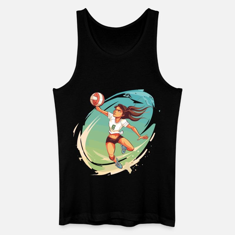 Volleyball Player Comic Style - Men’s Organic Tank Top - black