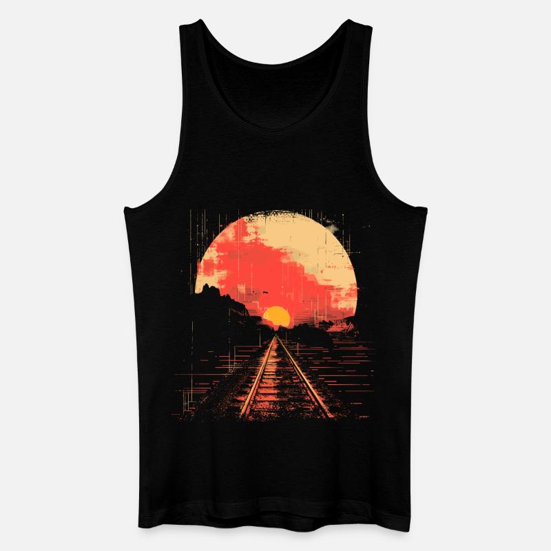 Eisenbahn Illustration - Männer Bio Tank Top - Schwarz