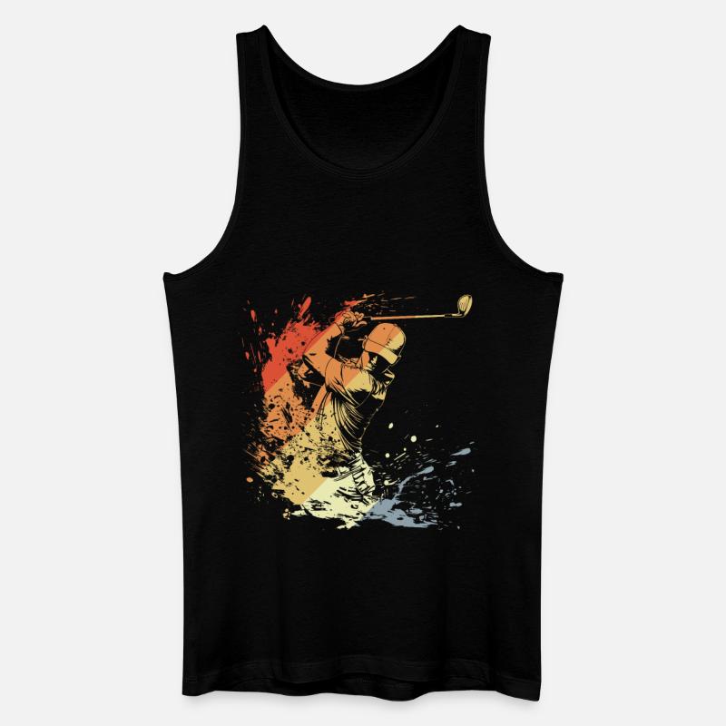 Golfspieler Retro - Männer Bio Tank Top - Schwarz