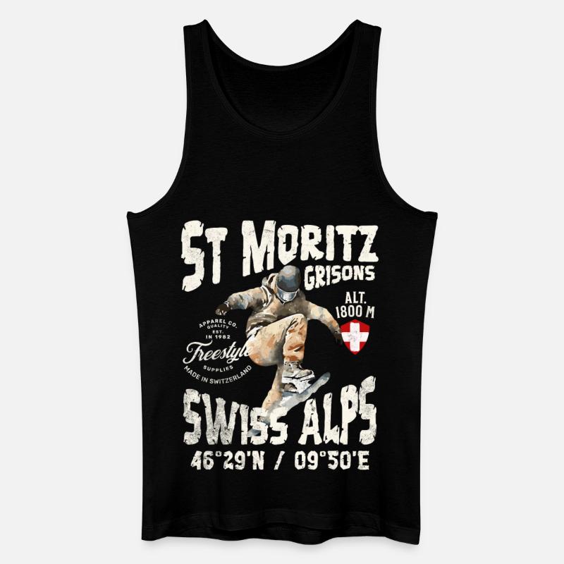 Schweizer Alpin- und Mountain-Skateboarder - Männer Bio Tank Top - Schwarz