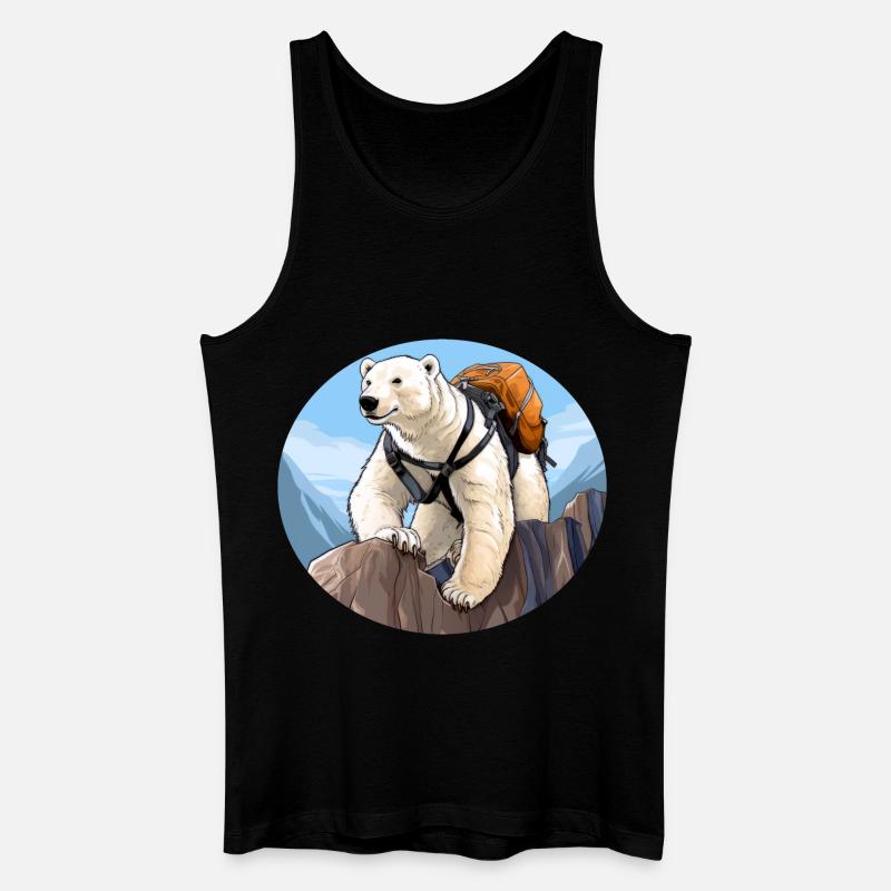 Eisbären Wandern / Bergsteiger Eisbär - Männer Bio Tank Top - Schwarz