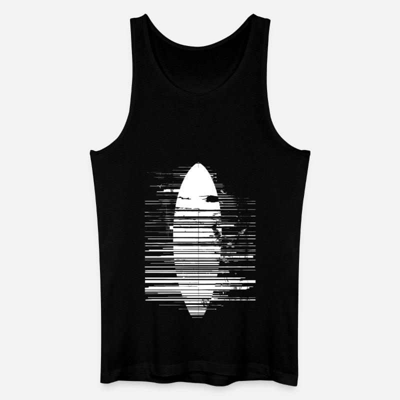 Surfbrett Skizze - Männer Bio Tank Top - Schwarz