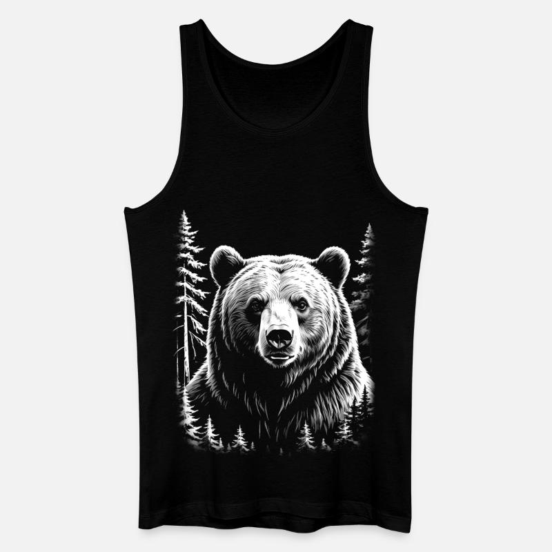 Bär, Wald - Männer Bio Tank Top - Schwarz