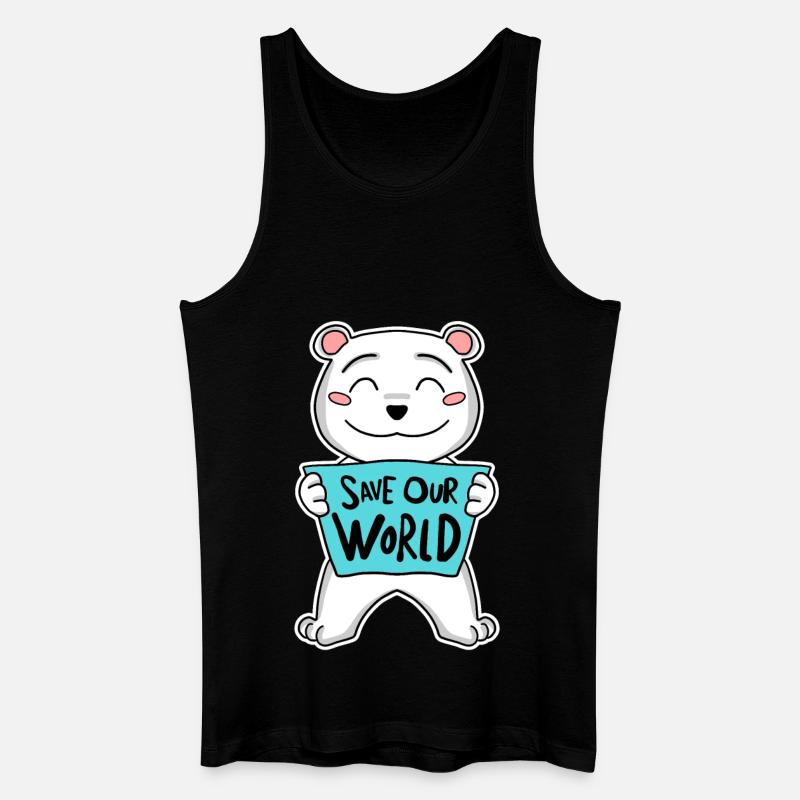 Bär Klima Klimaschutz Schutz - Männer Bio Tank Top - Schwarz