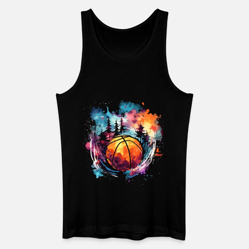 Basketball Artwork - Männer Bio Tank Top - Schwarz
