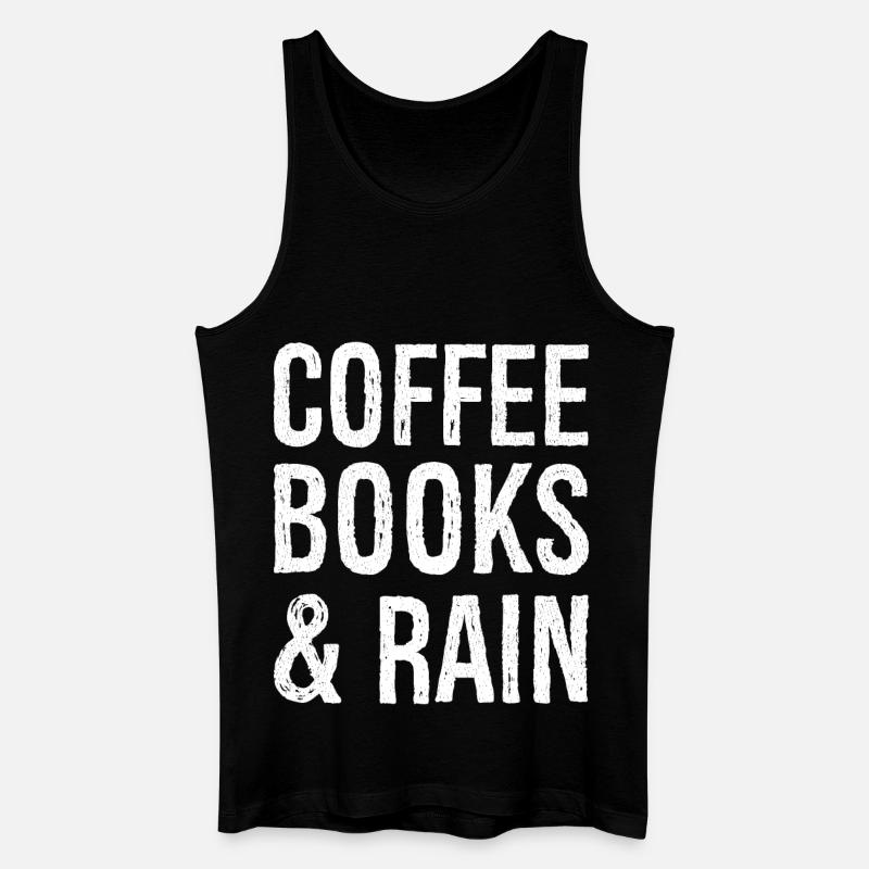 coffee books rain - Männer Bio Tank Top - Schwarz