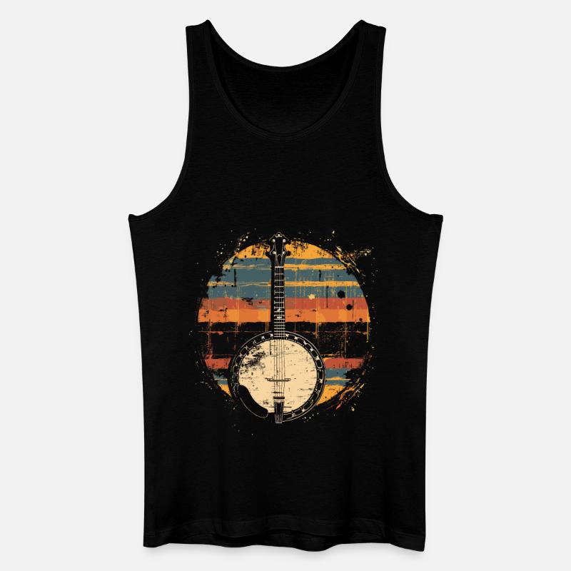 Banjo Synthwave - Männer Bio Tank Top - Schwarz