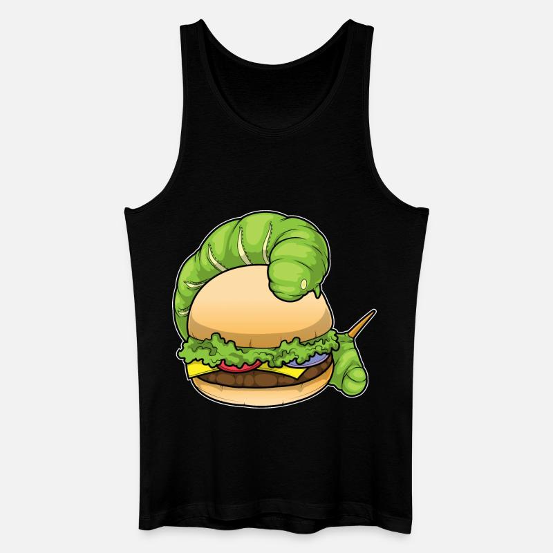 Burger à la chenille - Débardeur bio Homme - noir