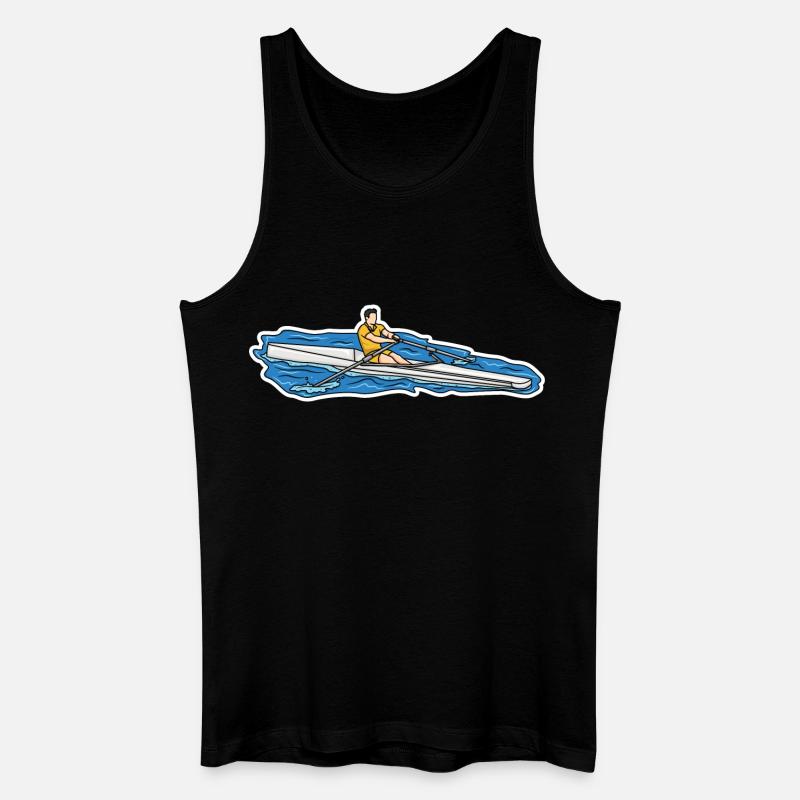 Ruderer Skizze - Männer Bio Tank Top - Schwarz