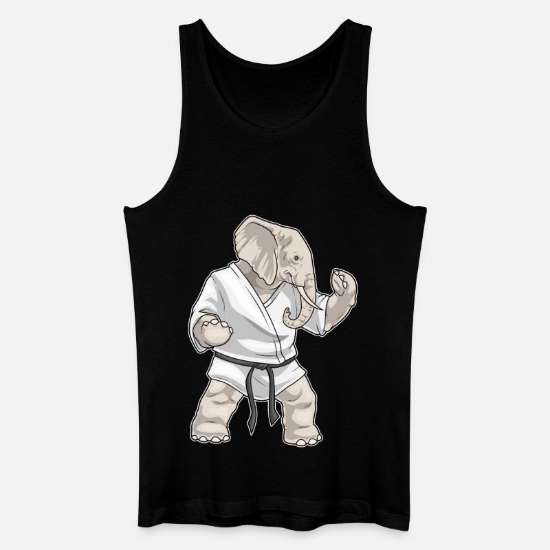 Elefant Karate Kampfsport - Männer Bio Tank Top - Schwarz