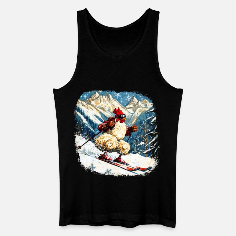 Ski Hühner - Männer Bio Tank Top - Schwarz