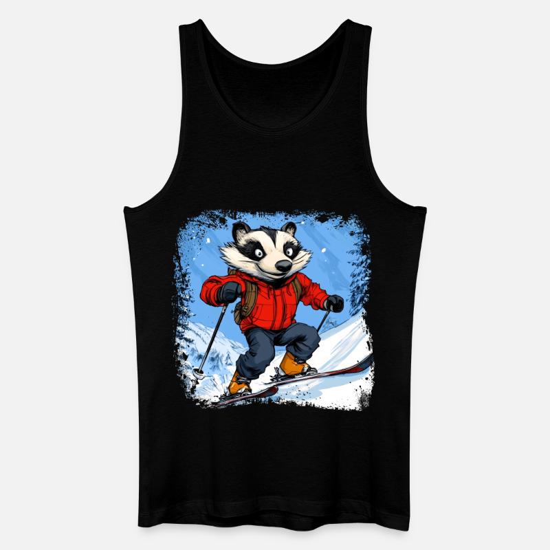 Dachse Ski / Skifahrer Dachs - Männer Bio Tank Top - Schwarz