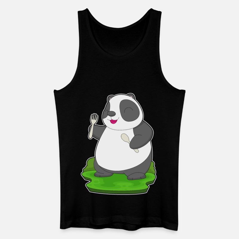 Panda Besteck Kochen Küche - Männer Bio Tank Top - Schwarz