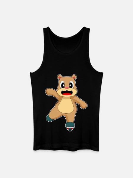 Bär Inline skating Inline skates - Männer Bio Tank Top - Schwarz