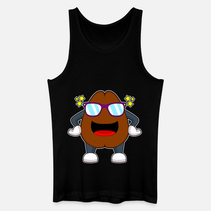 Kaffeebohne Kaffee Sonnenbrille - Männer Bio Tank Top - Schwarz