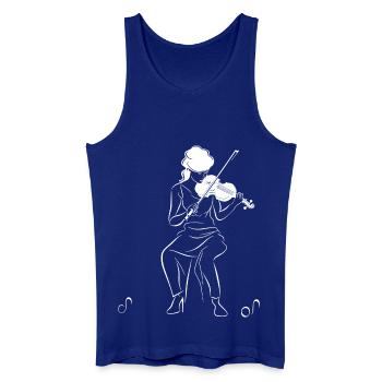 Dessin de violoniste - Débardeur bio Homme - bleu roi - Devant
