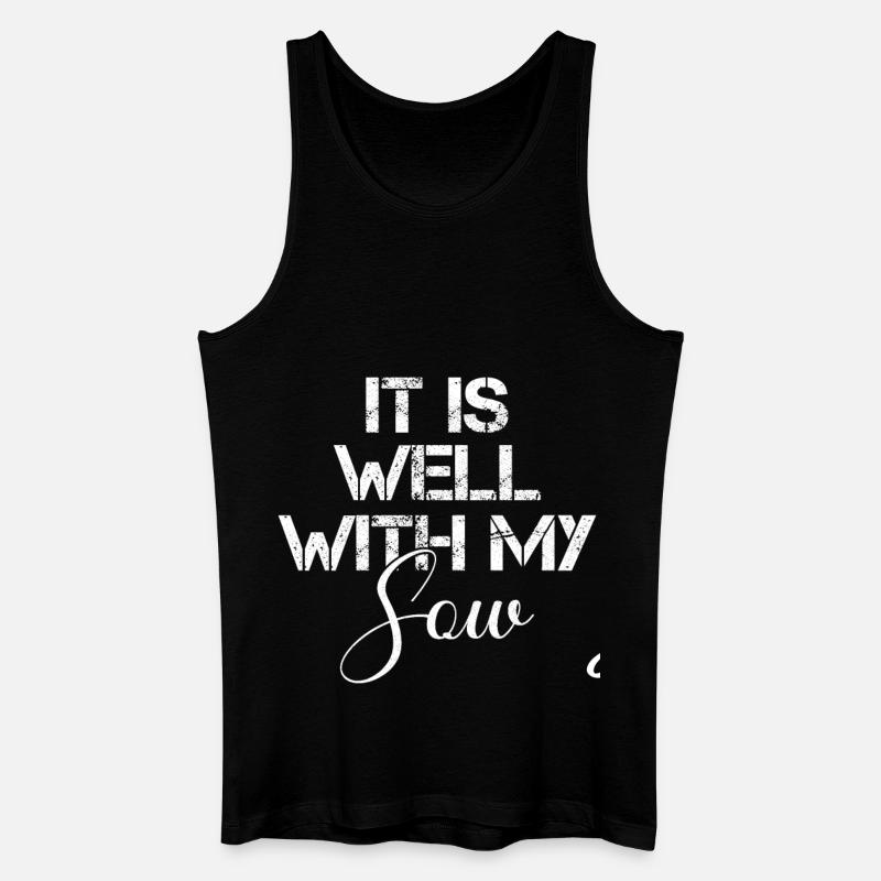 It is well with my sow - Männer Bio Tank Top - Schwarz