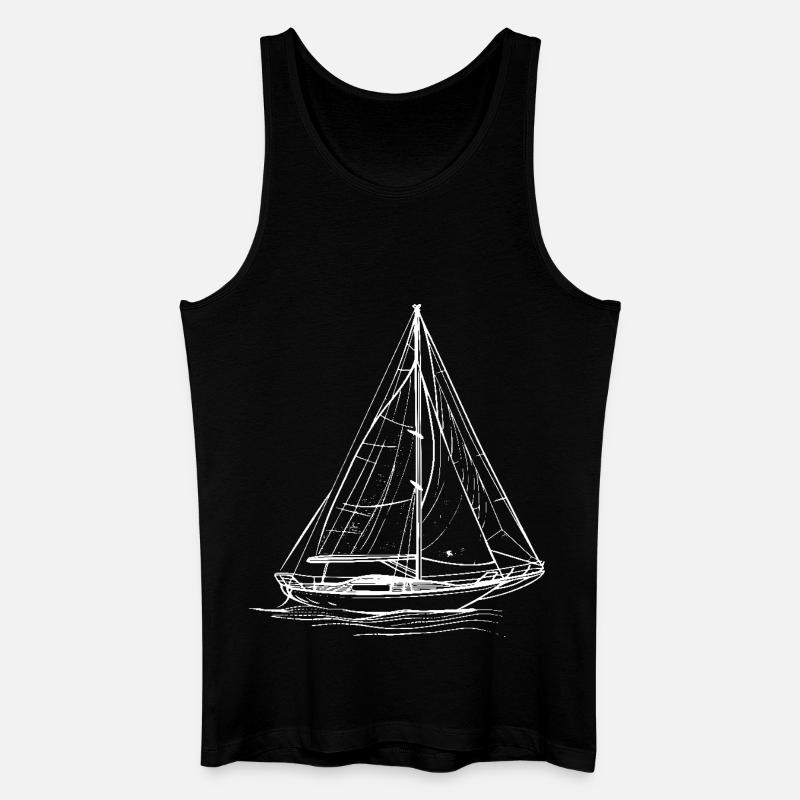Segeln Skizze - Männer Bio Tank Top - Schwarz