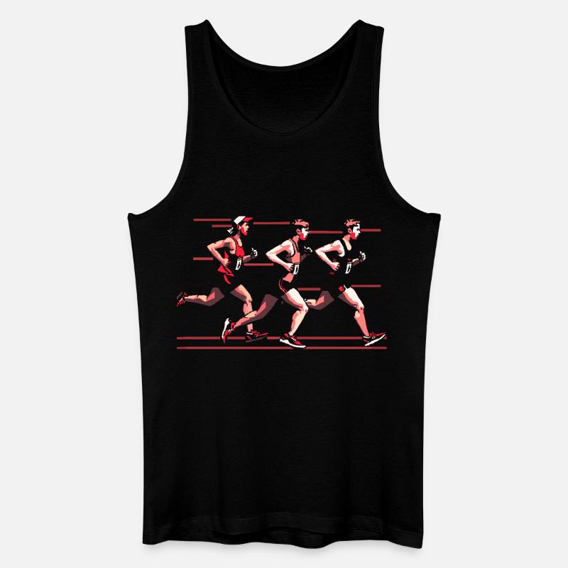 Marathon Läufer 90er Look - Männer Bio Tank Top - Schwarz