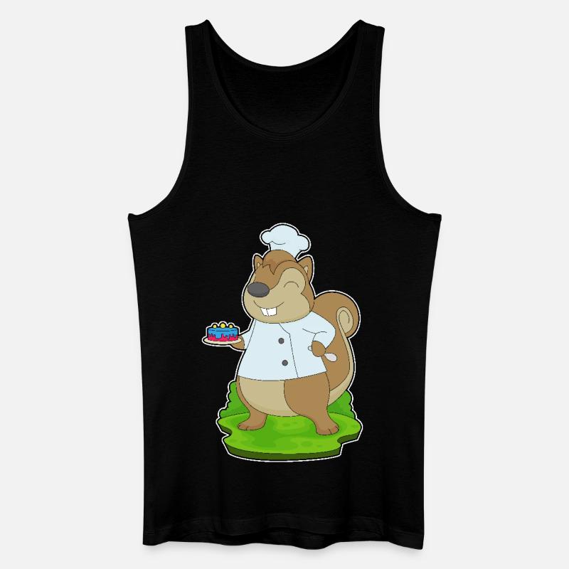 Squirrel Birthday Chef - Men’s Organic Tank Top - black