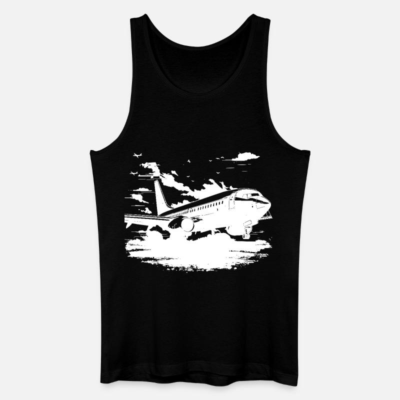 Flugzeug Skizze - Männer Bio Tank Top - Schwarz