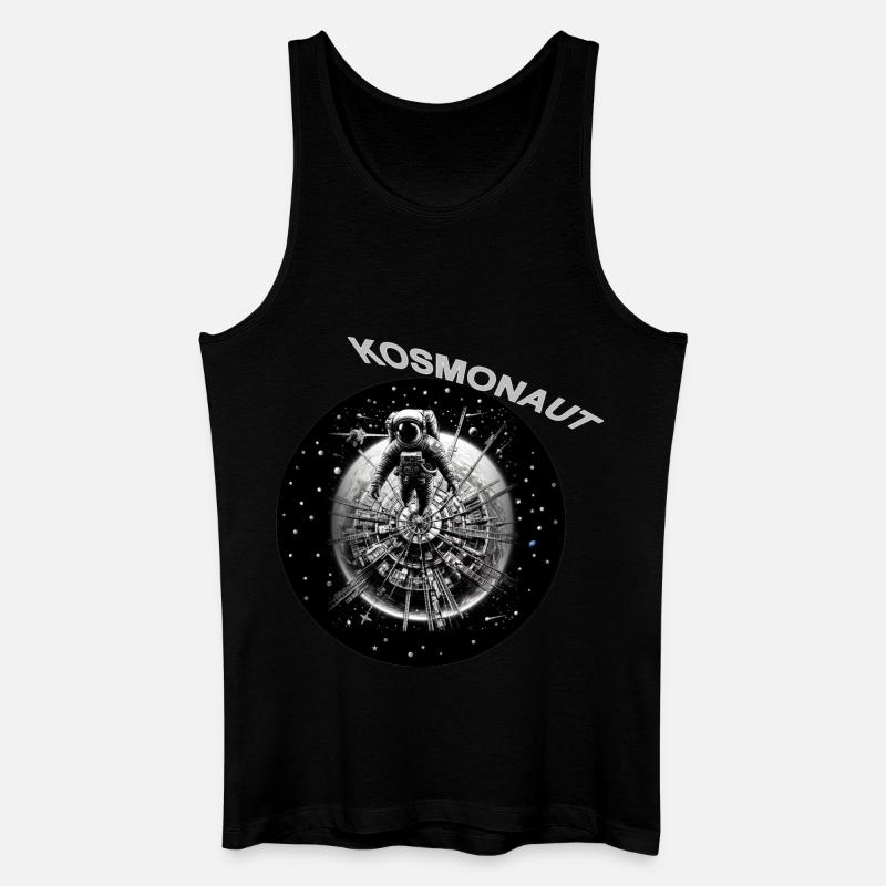 Kosmonaut im Sternenring - Männer Bio Tank Top - Schwarz