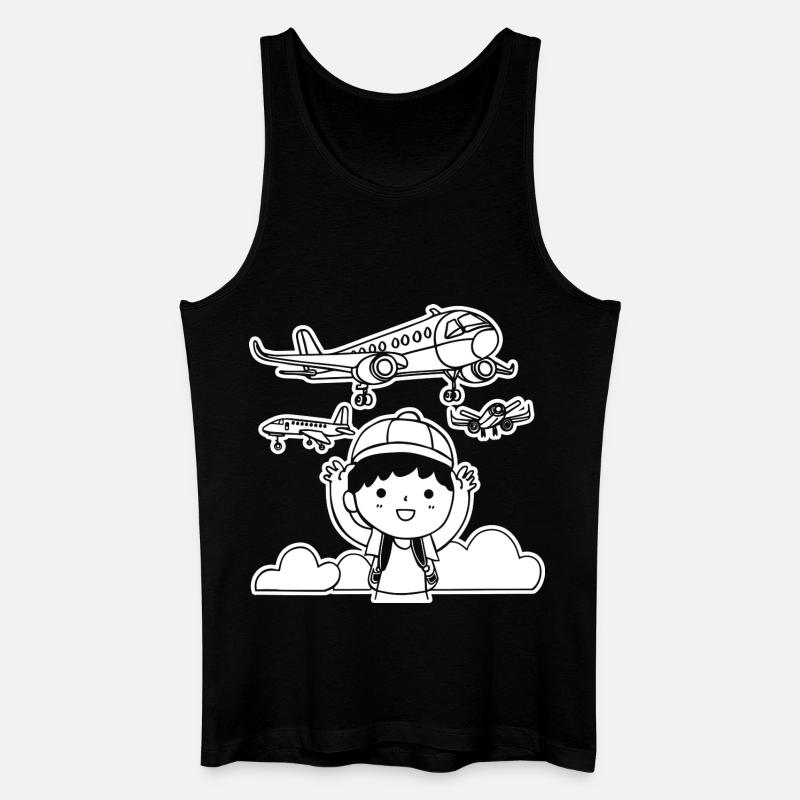 Lustige Flugzeuge - Männer Bio Tank Top - Schwarz