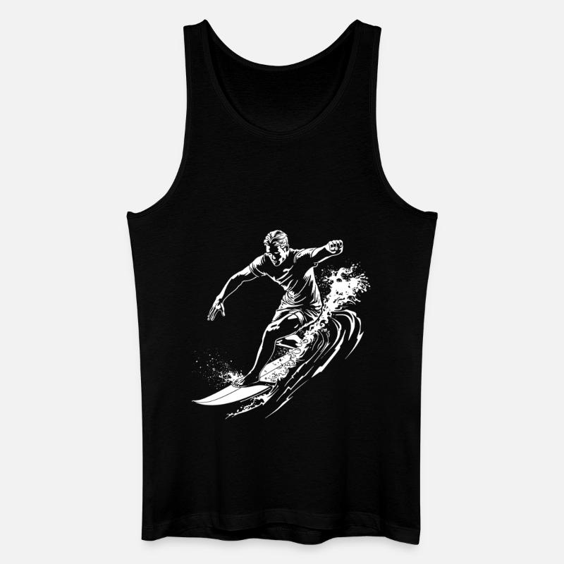 Surfing - Männer Bio Tank Top - Schwarz