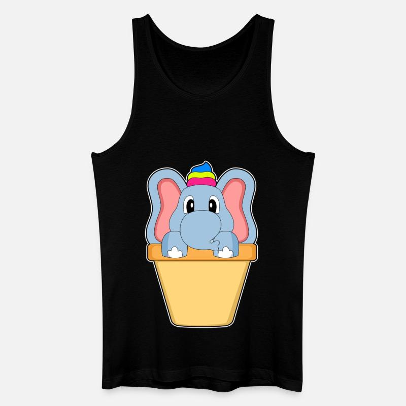 Elefant Waffeleis - Männer Bio Tank Top - Schwarz