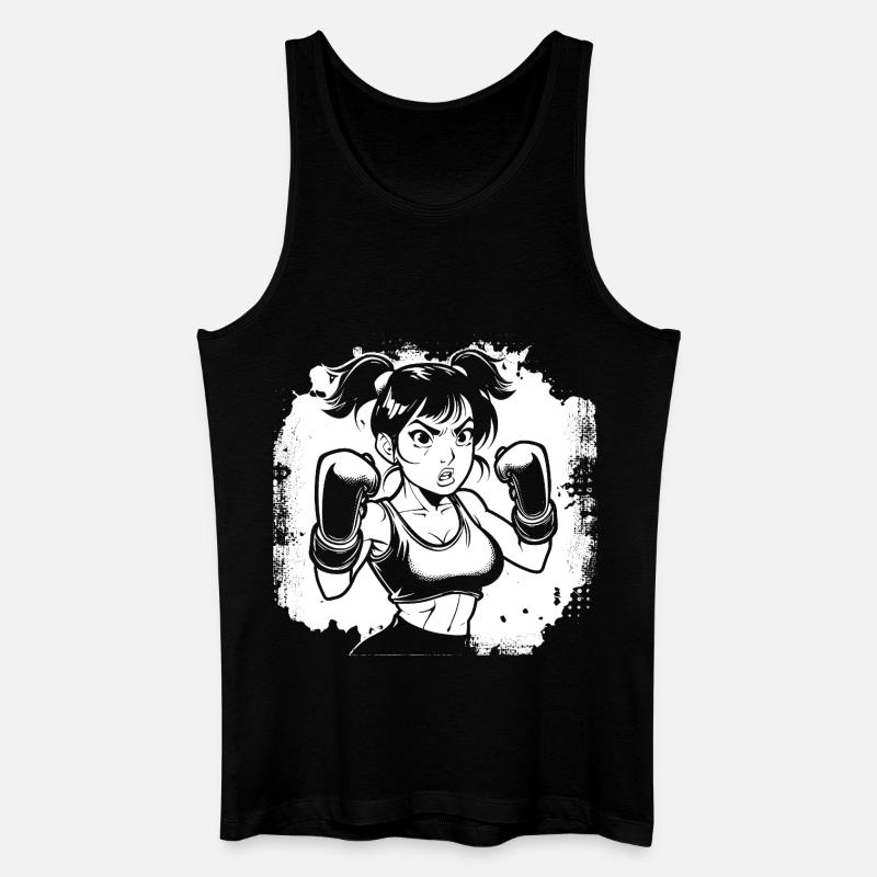 Weiblicher Boxer - Männer Bio Tank Top - Schwarz