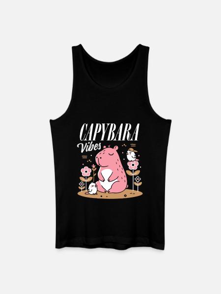 Ambiance détendue de Capybara - Débardeur bio Homme - noir