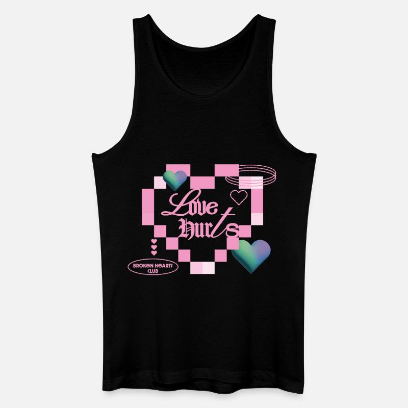 Liebe tut weh - Männer Bio Tank Top - Schwarz