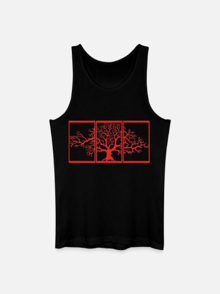 Nature view (red) - Men’s Organic Tank Top - black