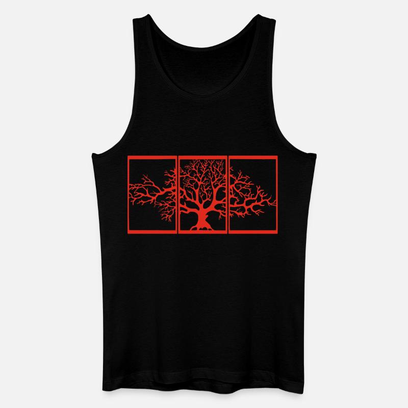 Blick in die Natur (rot) - Männer Bio Tank Top - Schwarz