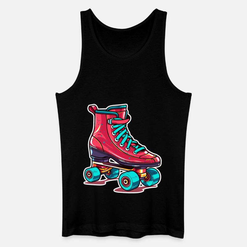 Rollerskates Grafik - Männer Bio Tank Top - Schwarz