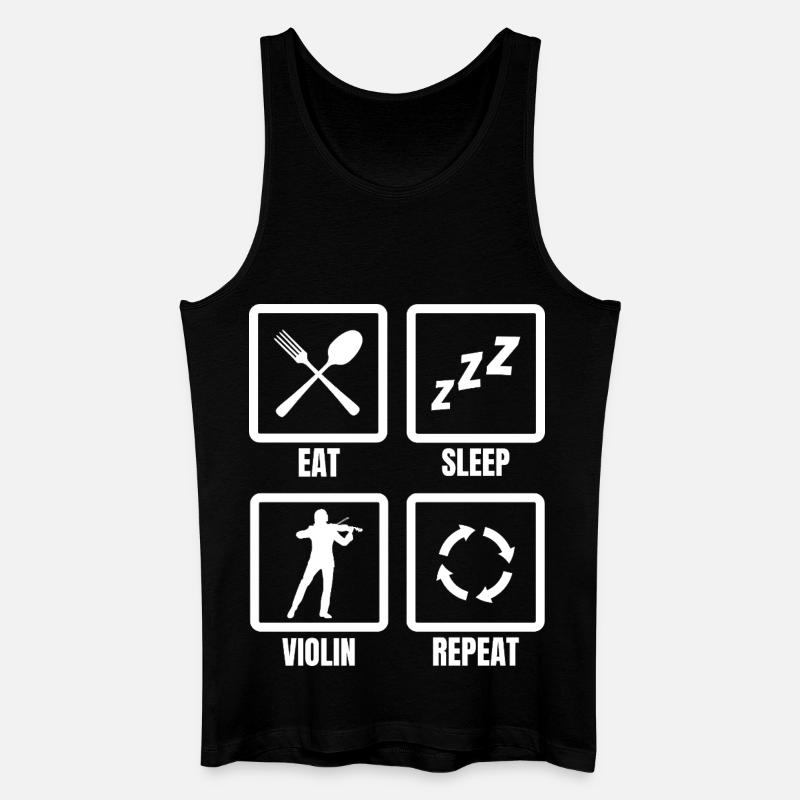 Manger dormir Violon Répéter - Débardeur bio Homme - noir