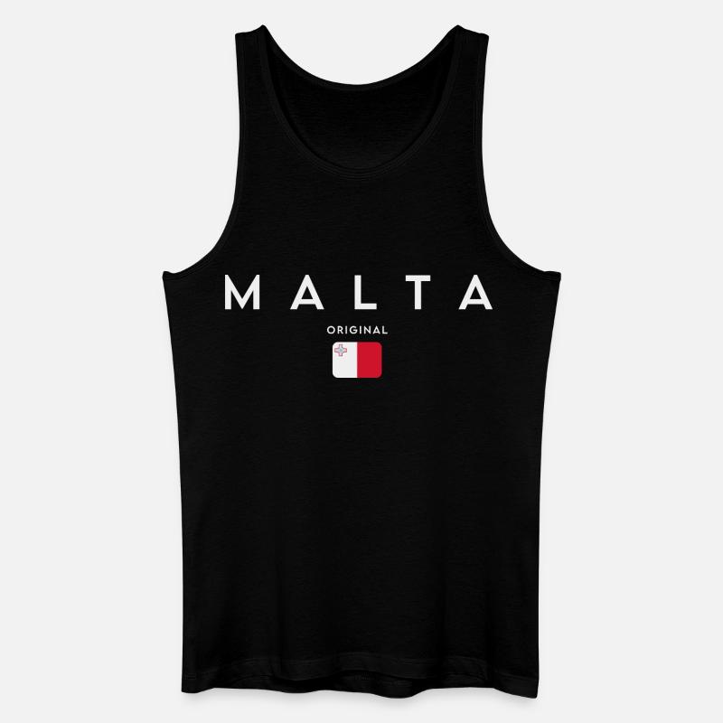 Flagge von Malta, maltesischer Stolz - Männer Bio Tank Top - Schwarz