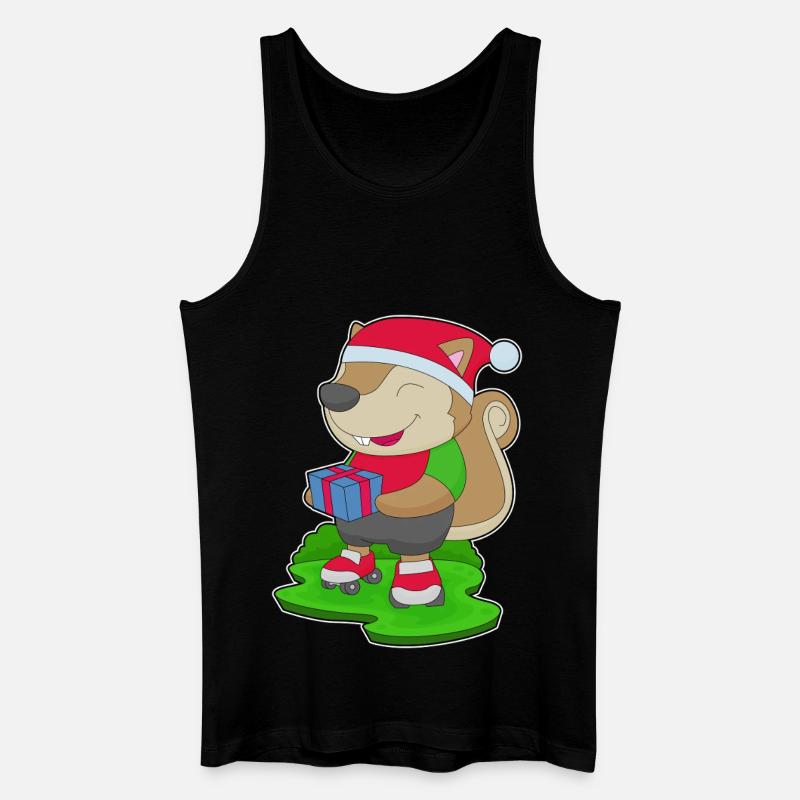 Eichhörnchen Weihnachten Inline skating - Männer Bio Tank Top - Schwarz