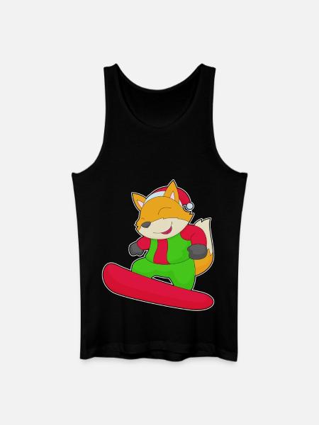 Fox Christmas Snowboard - Men’s Organic Tank Top - black