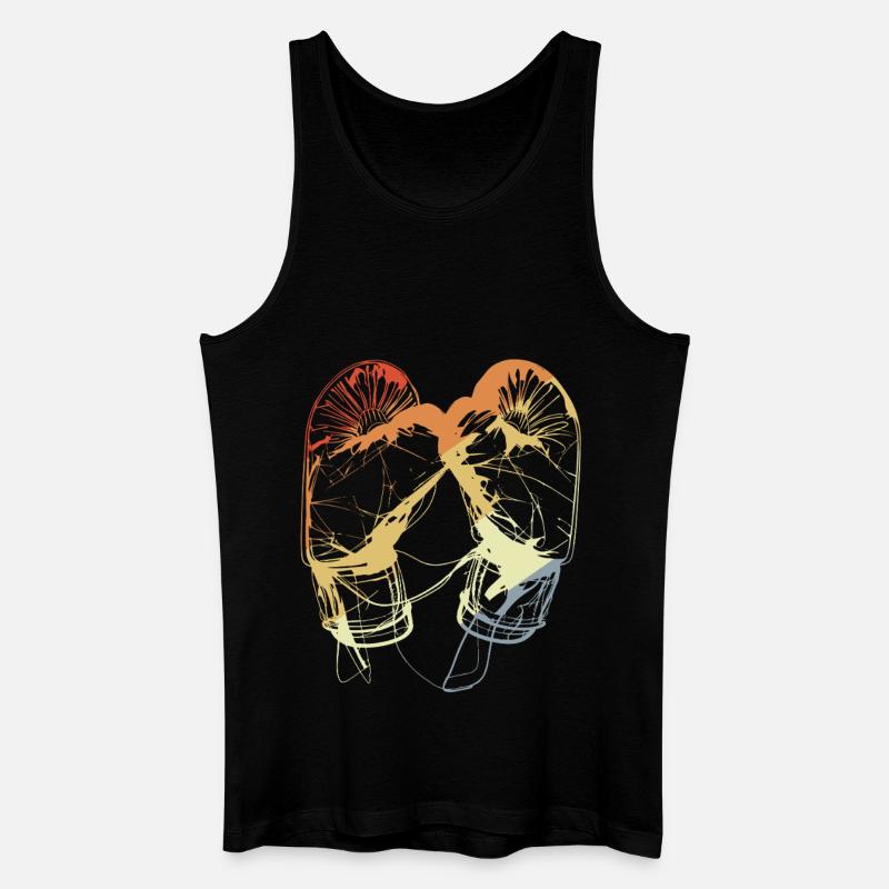 Retro Boxhandschuhe - Männer Bio Tank Top - Schwarz