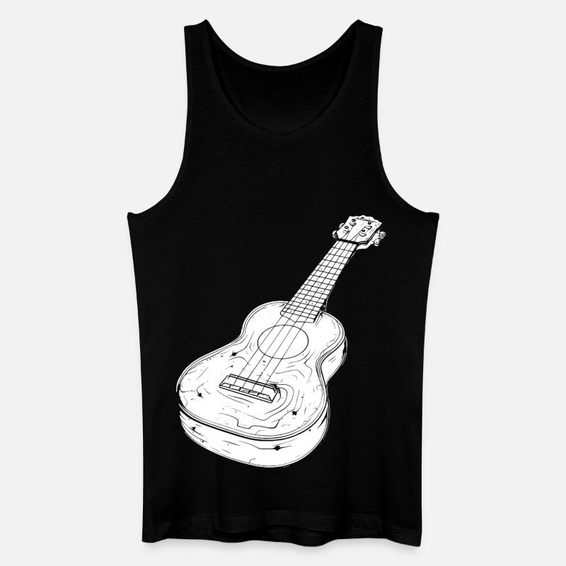 Ukulele Zeichnung - Männer Bio Tank Top - Schwarz