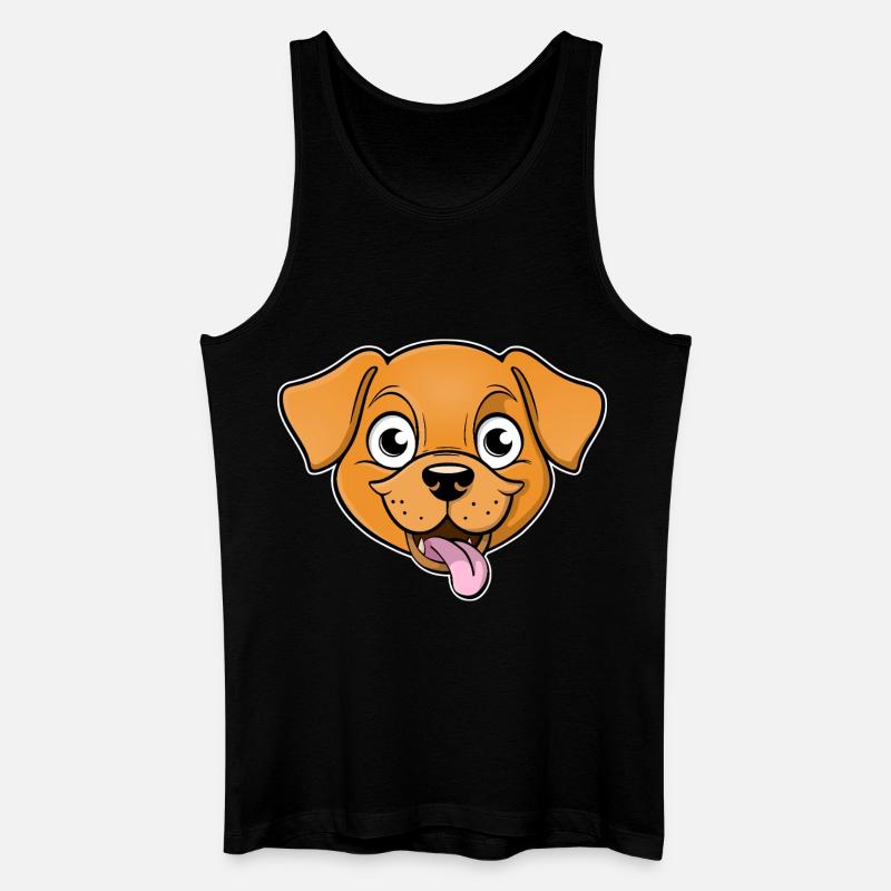 Fröhliches Bild eines Hundekopfes - Männer Bio Tank Top - Schwarz