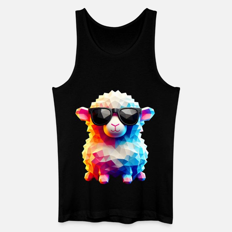 Coole Lammfell-Sonnenbrille - Männer Bio Tank Top - Schwarz