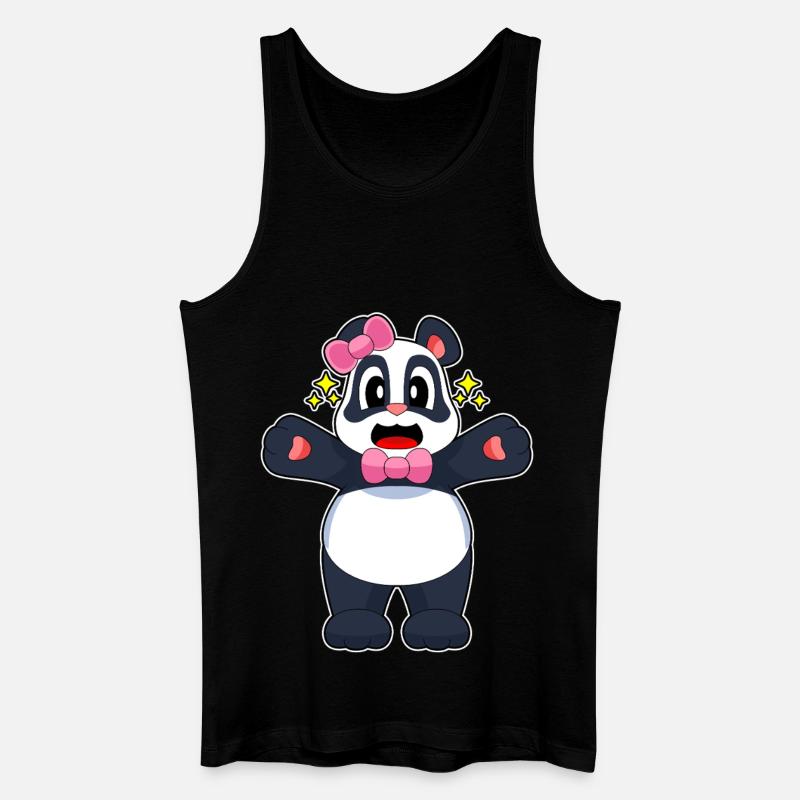 Panda Haarschleife - Männer Bio Tank Top - Schwarz