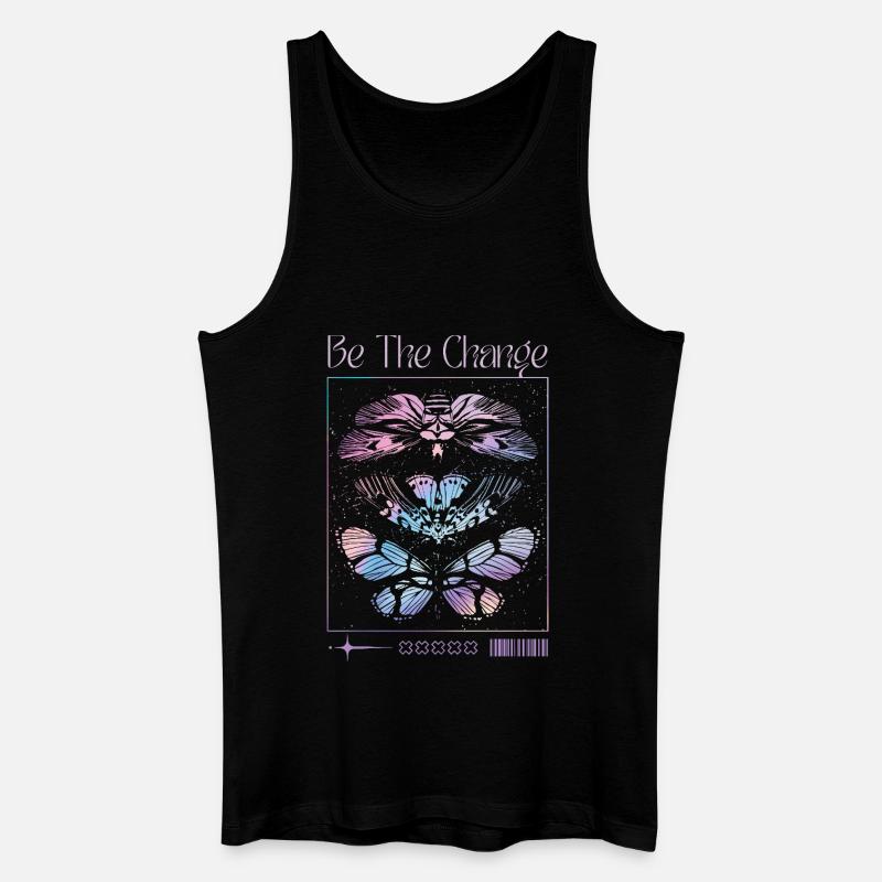 Be The Change – Schmetterlings-Transformation - Männer Bio Tank Top - Schwarz