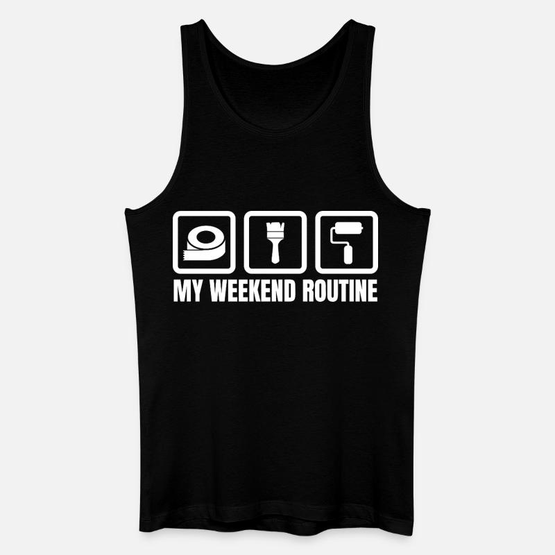 Meine Wochenendroutine - Männer Bio Tank Top - Schwarz