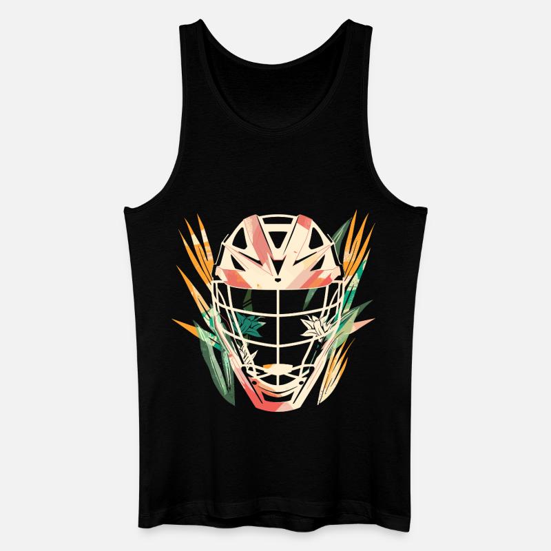 Lacrosse Helm Cartoon - Männer Bio Tank Top - Schwarz